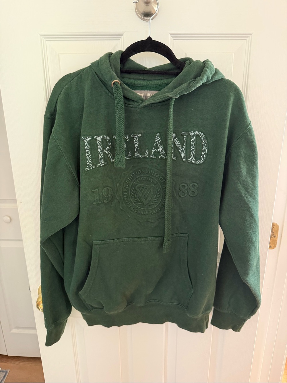 Men's Green Ireland Hooded Sweatshirt Size Large